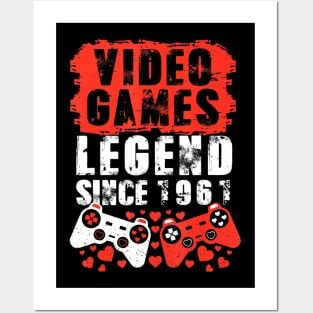 Gaming 1961 Birthday Video Games Birthday Gamer Posters and Art